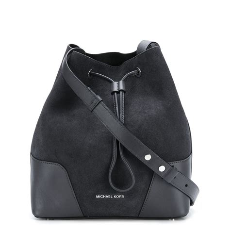 michael kors cary md bucket bag|Cary Medium Suede and Leather Bucket Bag .